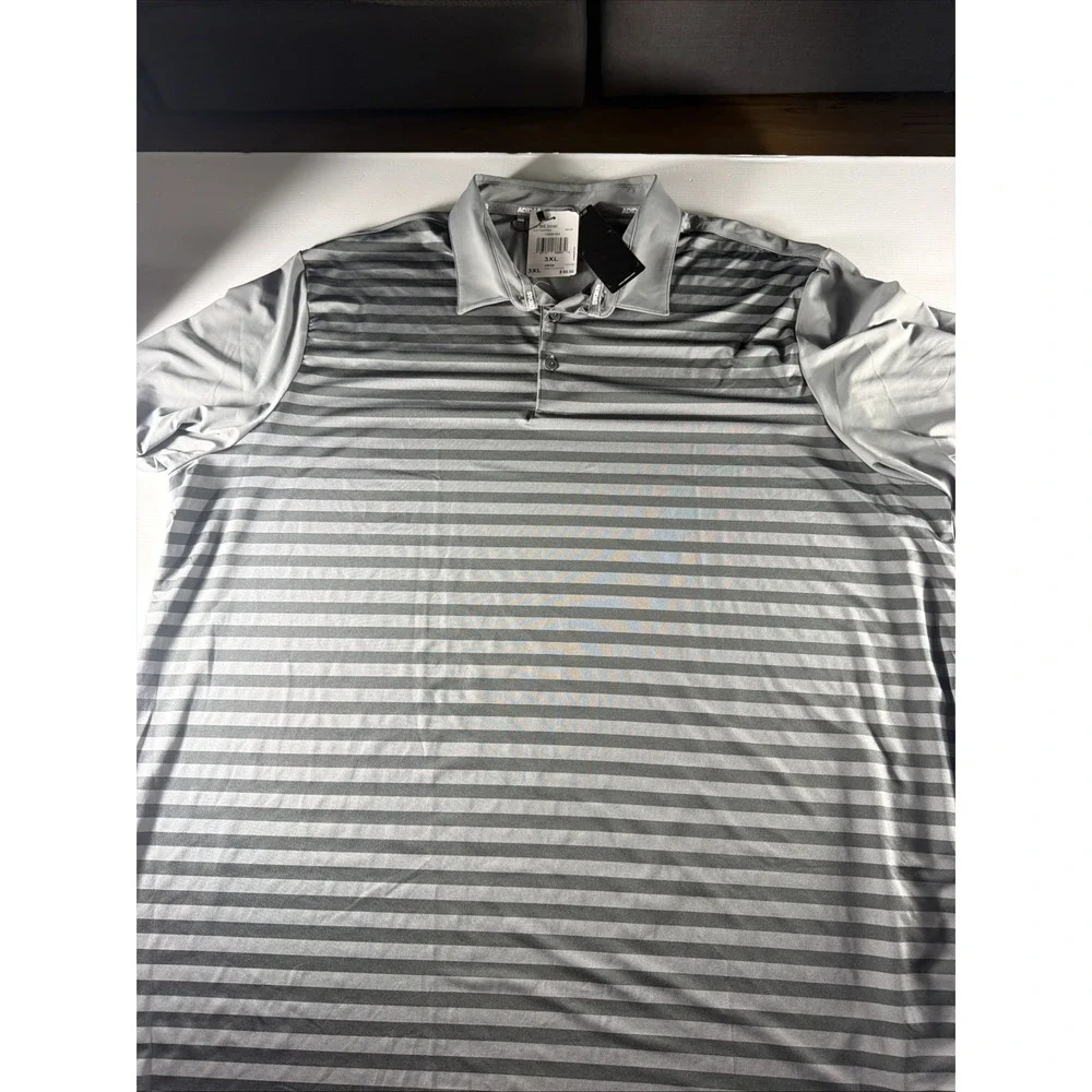 Adidas Ultimate365 3-Color Stripe Golf Polo Men's 3XL Gray NWT $65 FS5198
